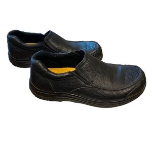 DENVER HAYS Loafer Slip On Black Pebbled Leather Comfy Business Casual Shoes 11